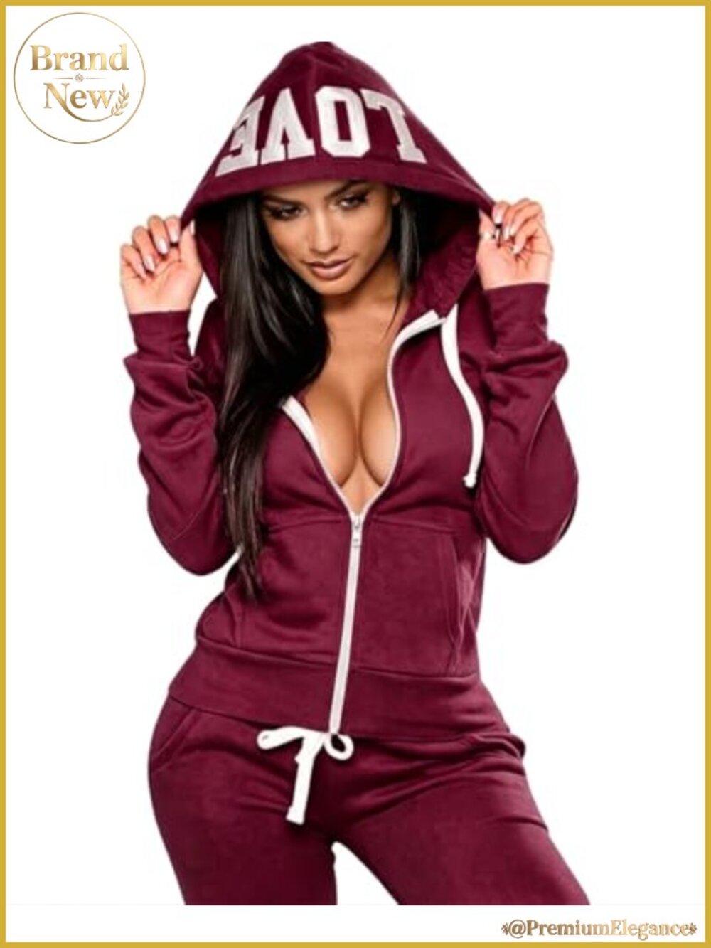 Womens 2 Piece Sweatsuit Zip Up Hoodie Sweatpants Set Tracksuit